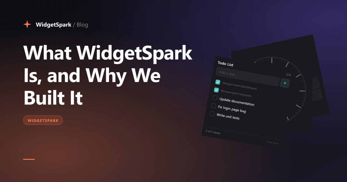 What WidgetSpark Is, and Why We Built It — WidgetSpark blog cover