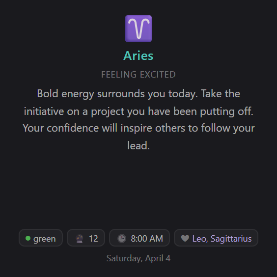 Horoscopes widget preview