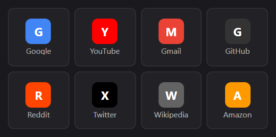 Web Shortcuts widget preview